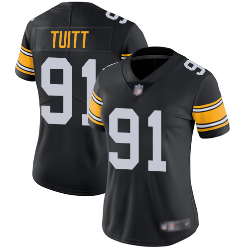 Women Pittsburgh Steelers Football 91 Limited Black Stephon Tuitt Alternate Vapor Untouchable Nike NFL Jersey